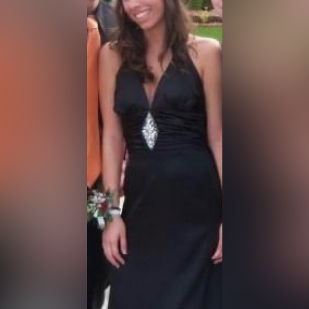 Black halter top dress